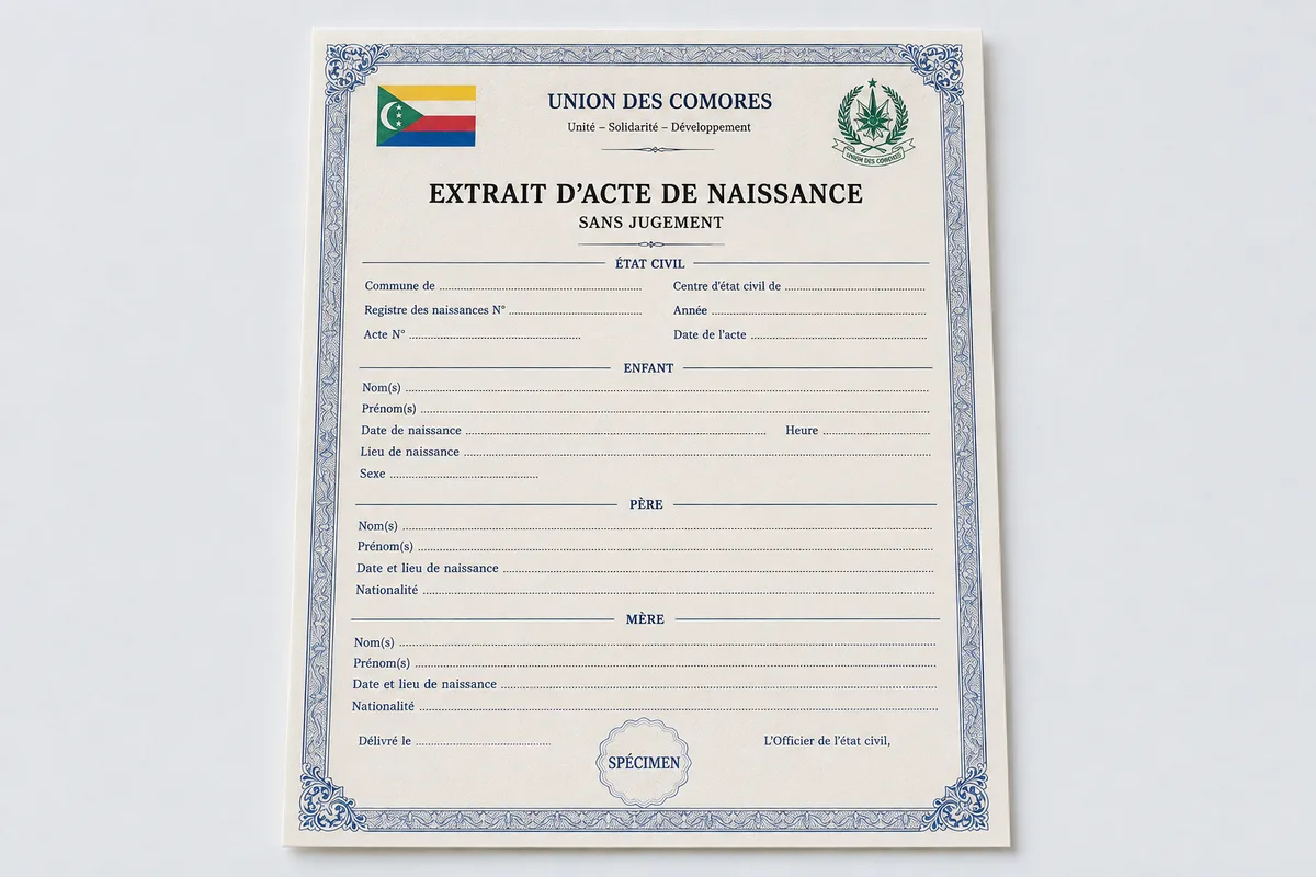 Extrait de Naissance — Sans Jugement