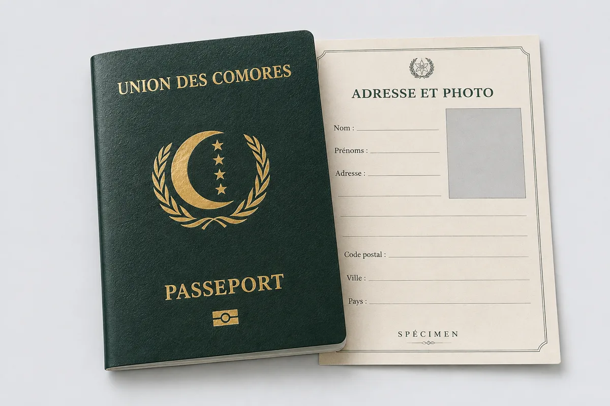 Passeport Modification d'adresse et photo — Comores